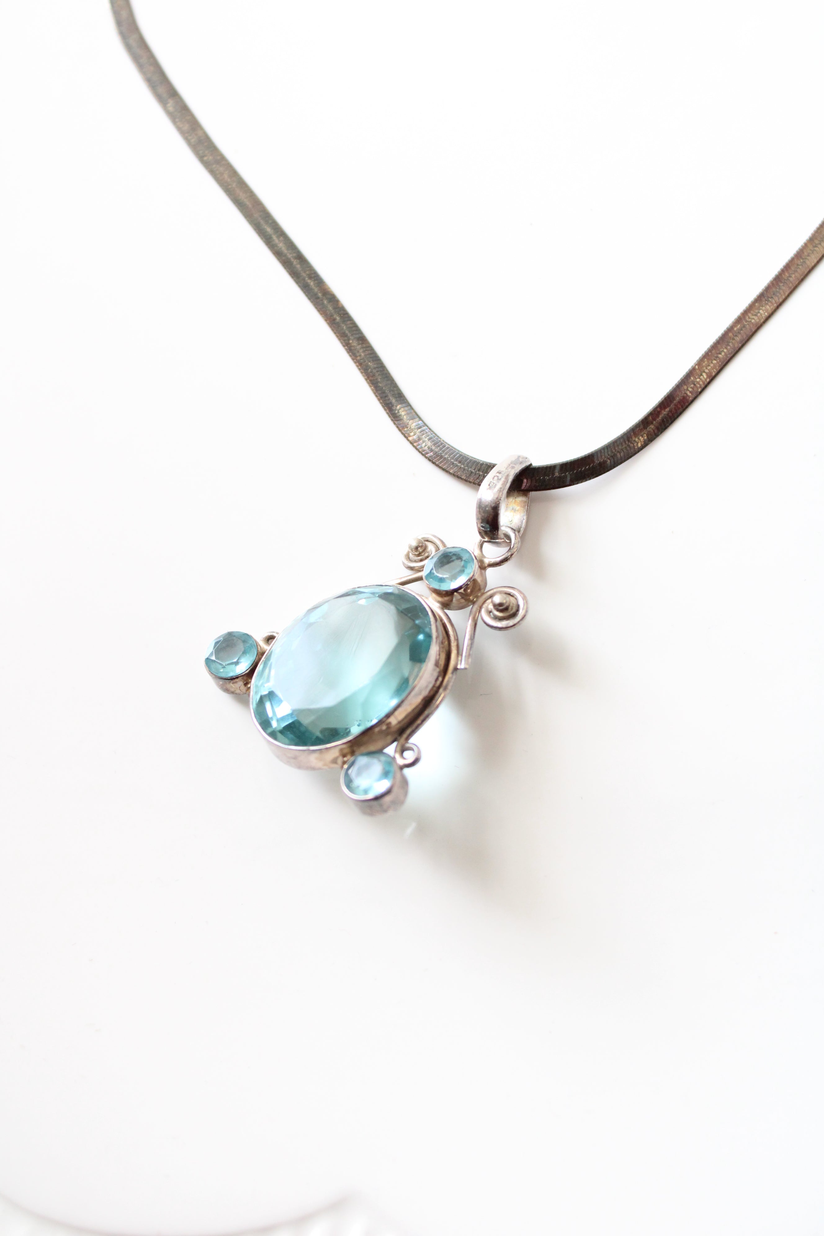 Blue Topaz Sterling Silver Necklace