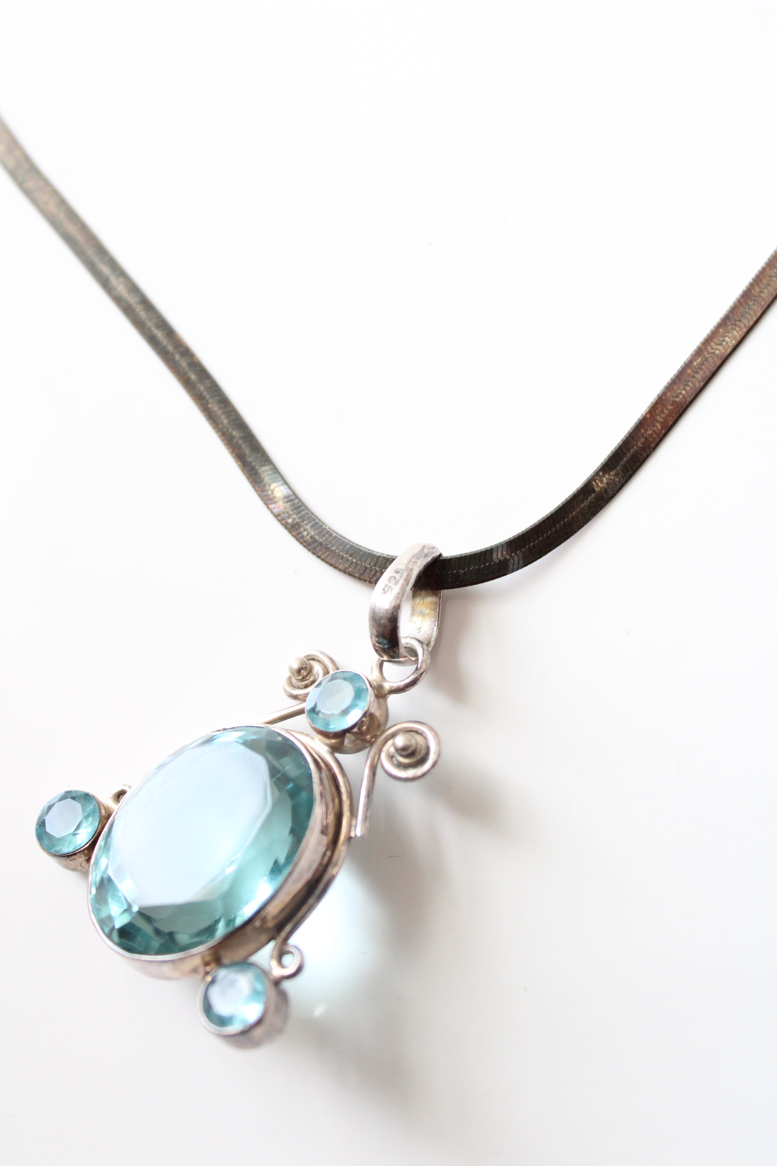 Blue Topaz Sterling Silver Necklace