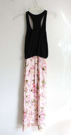 Victoria's Secret Black & Pink Floral Maxi Tank Dress | XS