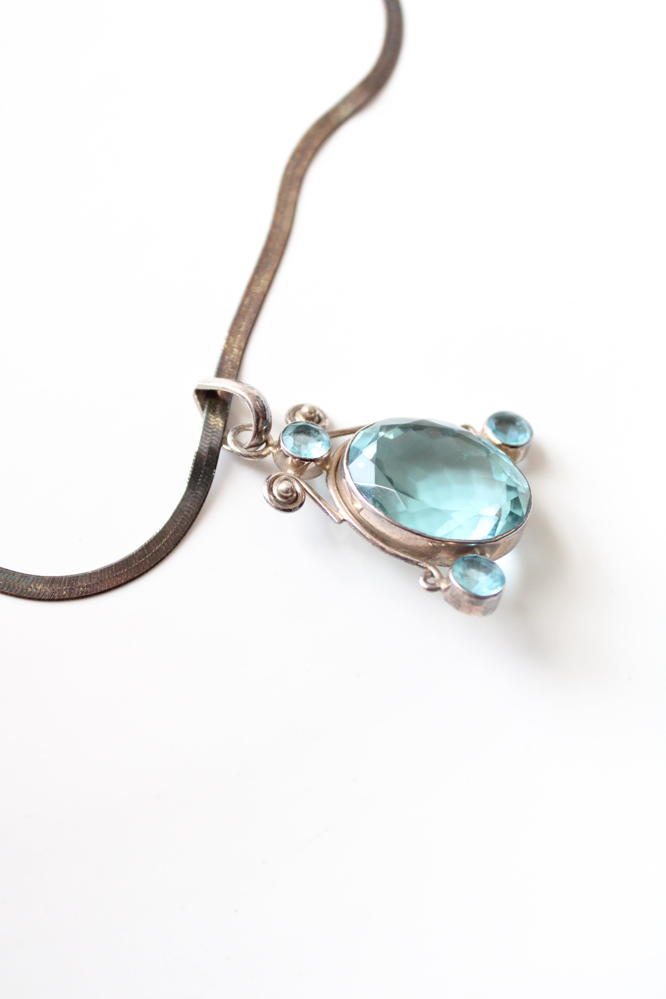 Blue Topaz Sterling Silver Necklace