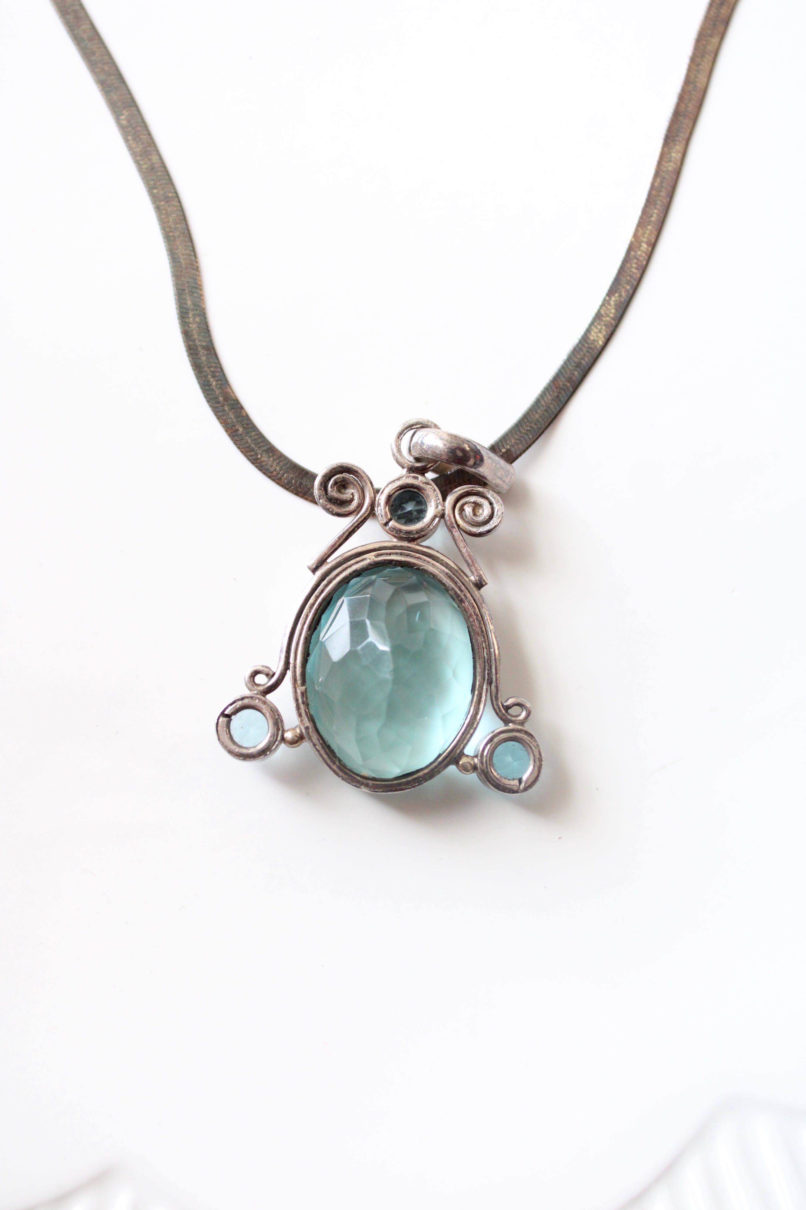 Blue Topaz Sterling Silver Necklace