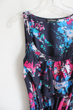 Express Pink & Blue Floral Navy Dress | M