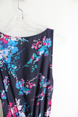 Express Pink & Blue Floral Navy Dress | M