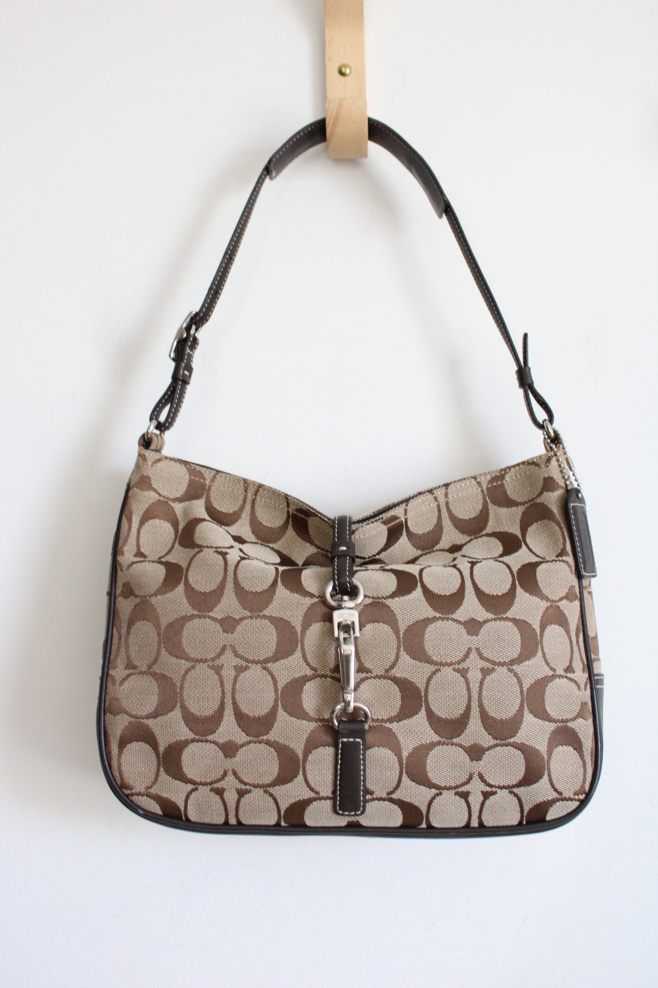 Coach Signature Brown Canvas Shoulder Bag