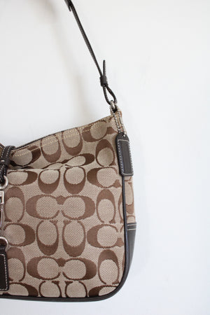 Coach Signature Brown Canvas Shoulder Bag