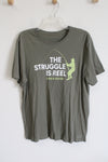 Life Is Good The Struggle Is Reel Green Fishing Crusher Lite Tee | L