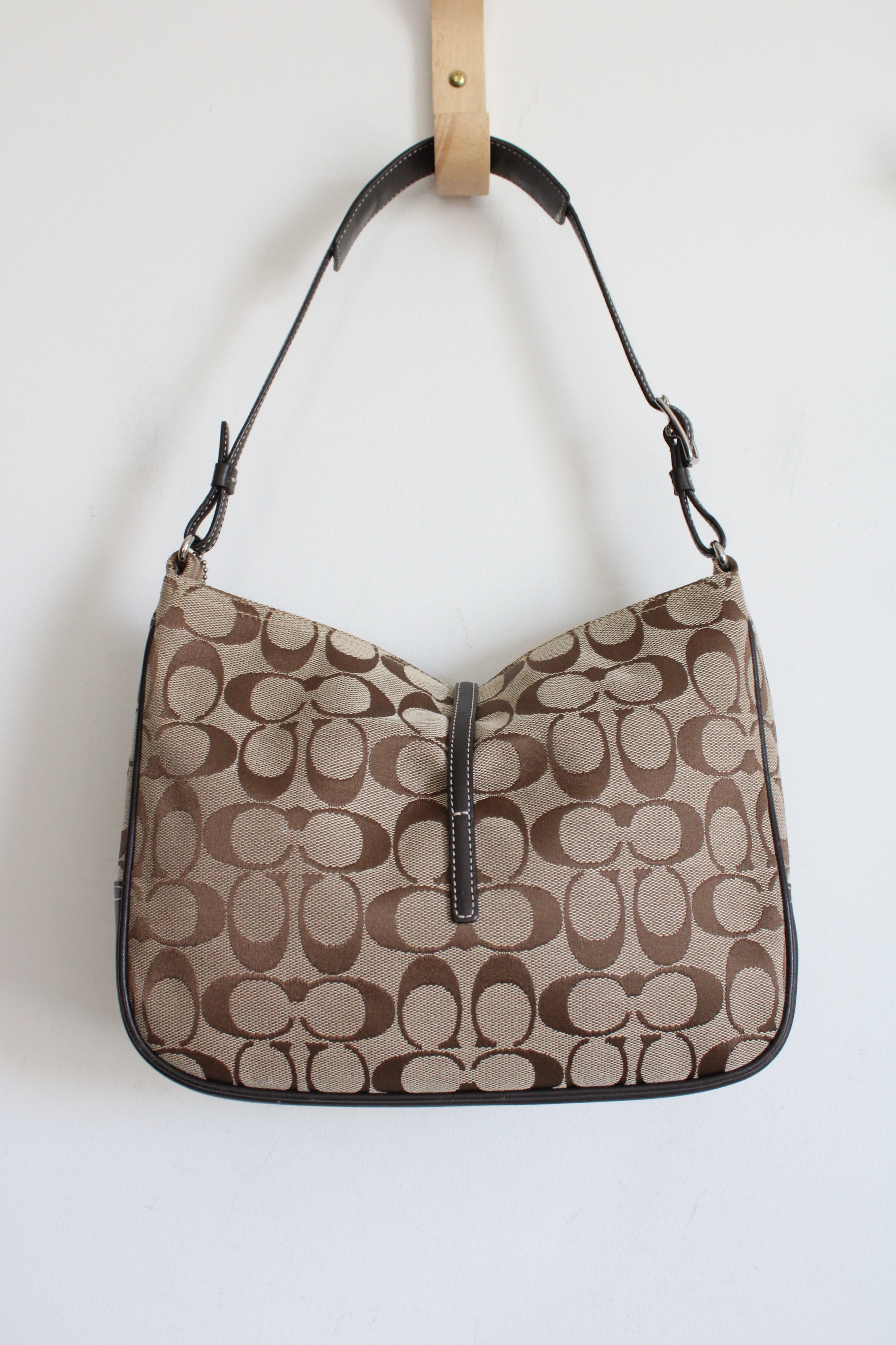 Coach Signature Brown Canvas Shoulder Bag