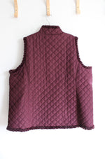 Maroon Fuzzy Lined Quilted Vest | 2XL/3XL