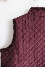 Maroon Fuzzy Lined Quilted Vest | 2XL/3XL