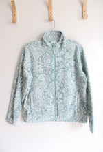 Vera Bradley Blue Green & White Paisley Patterned Fleece Jacket | S