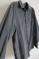 Basic Editions Gray Corduroy Button Down Shirt | L
