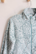 Vera Bradley Blue Green & White Paisley Patterned Fleece Jacket | S