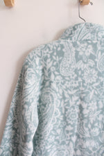 Vera Bradley Blue Green & White Paisley Patterned Fleece Jacket | S