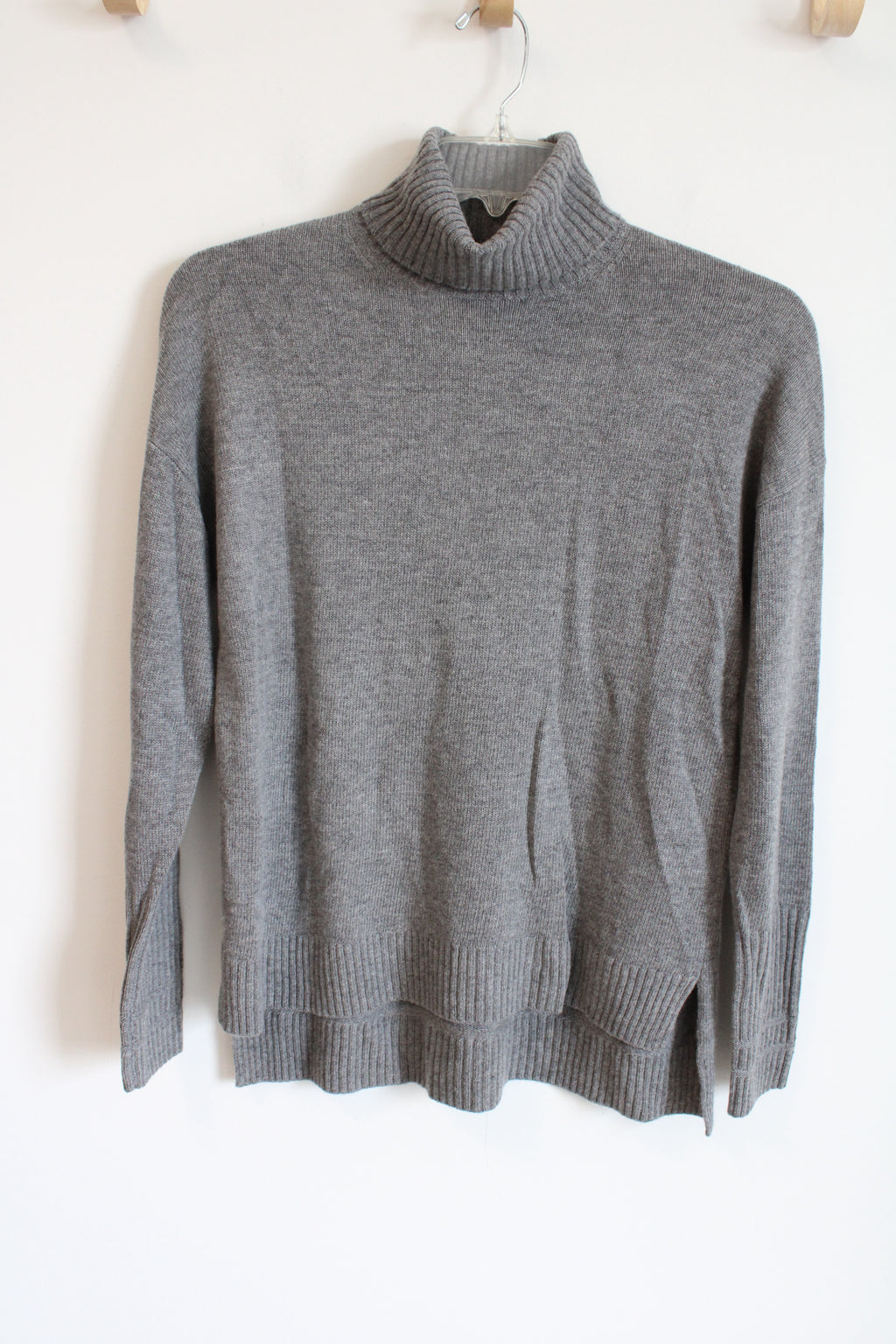 J.Crew Gray Wool Turtleneck Sweater | M