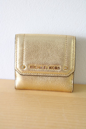 Michael Kors Hayes Gold Tri-Fold Wallet