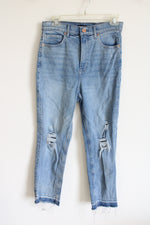 Express Super High Rise Mom Distressed Jeans | 8