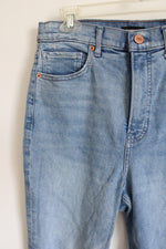 Express Super High Rise Mom Distressed Jeans | 8