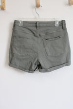 Universal Thread High Waisted Midi Cuffed Green Shorts | 8