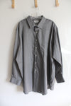 Van Heusen Wrinkle Free Lux Sateen Gray Button Down Shirt | 4XL Big (20-34/35)