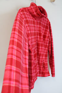 Old Navy Pink Plaid Fleece 1/4 Zip Pullover | XL