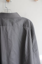 Van Heusen Wrinkle Free Lux Sateen Gray Button Down Shirt | 4XL Big (20-34/35)