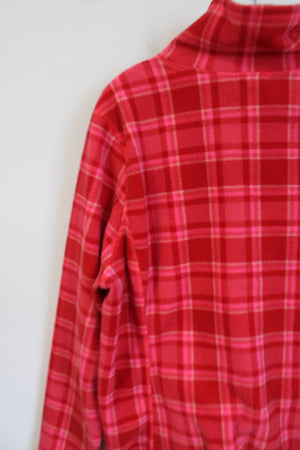 Old Navy Pink Plaid Fleece 1/4 Zip Pullover | XL
