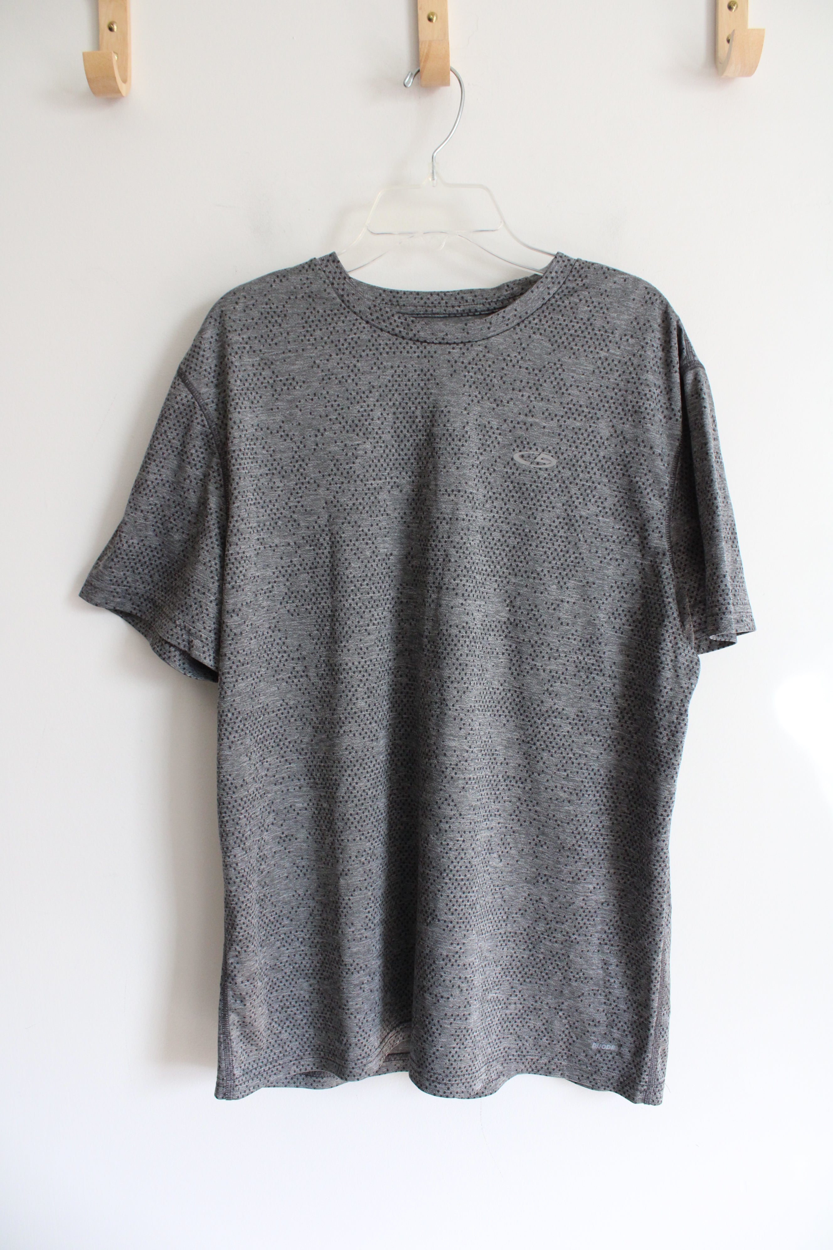 Champion Duo Dry Gray & Black Dotted Athletic Shirt | L