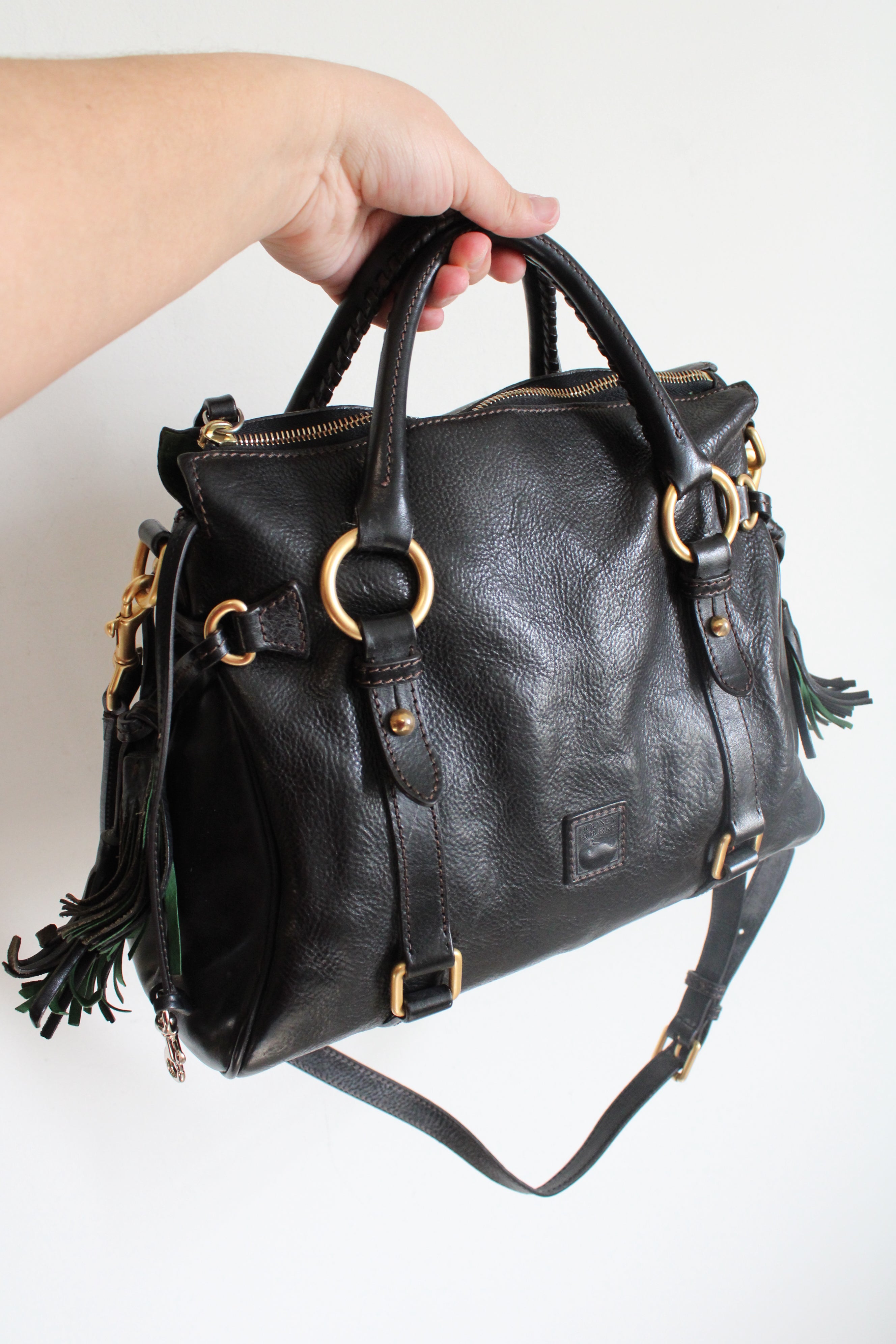 Dooney & Bourke Black Leather Florentine Satchel