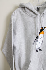 Gildan Heavy Blend Gray Penguin Hoodie | M