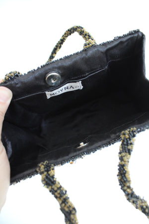 Vintage Moyna Black Beaded Small Handbag