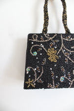 Vintage Moyna Black Beaded Small Handbag