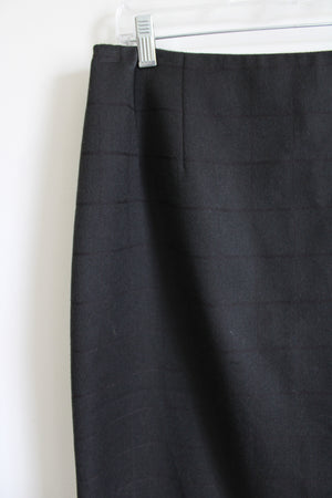 Harve Benard Dark Gray Plaid Wool Skirt | 14