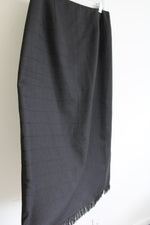 Harve Benard Dark Gray Plaid Wool Skirt | 14