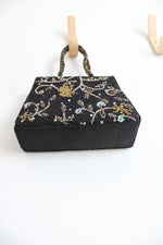 Vintage Moyna Black Beaded Small Handbag