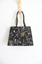 Vintage Moyna Black Beaded Small Handbag