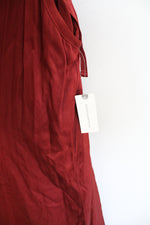 NEW Lacausa Anthropologie Crimson Cranberry Satin Maxi Dress | L