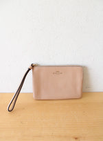 Coach Light Pink Shimmer Corner Zip Wristlet