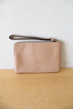 Coach Light Pink Shimmer Corner Zip Wristlet