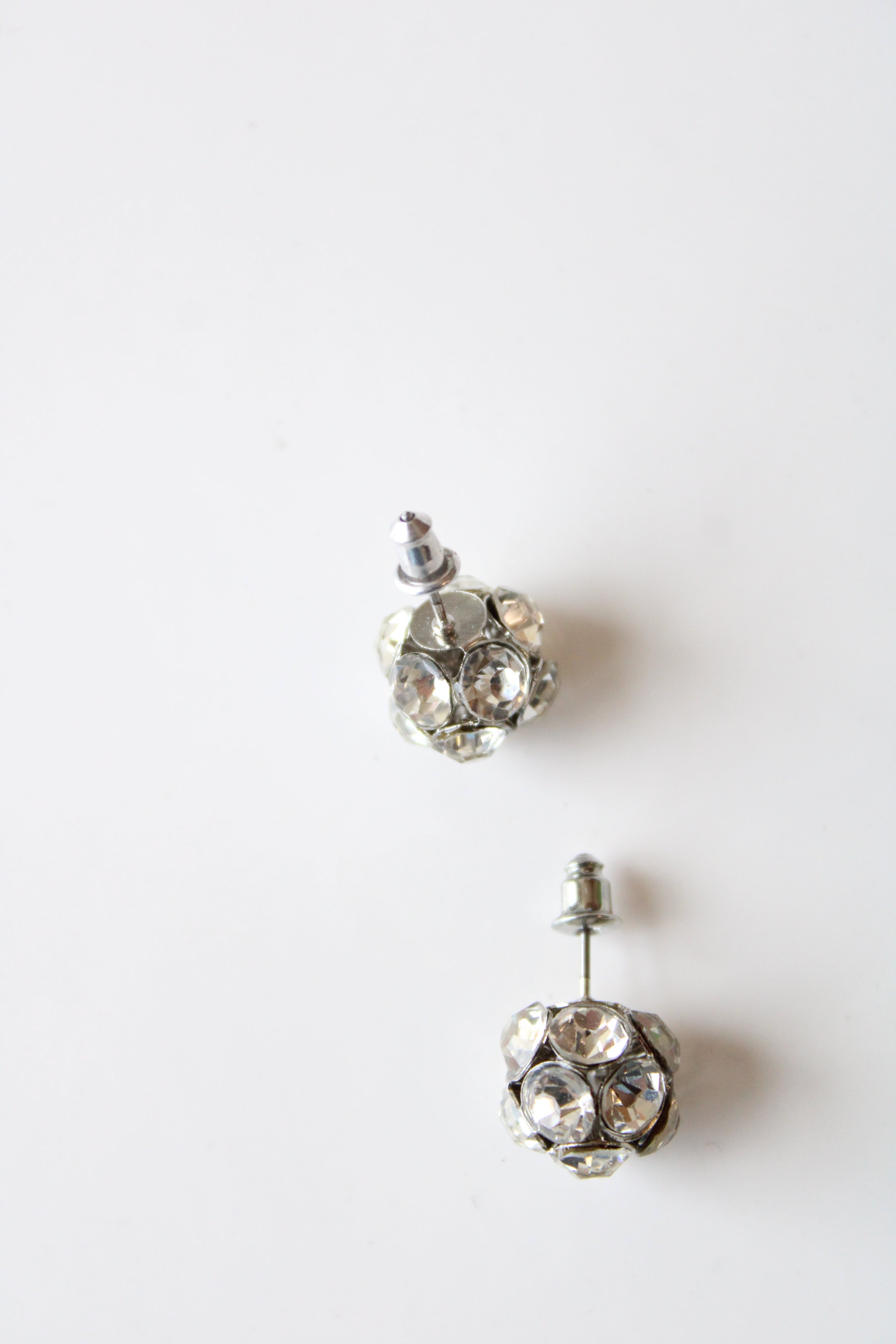 Clear Rhinestone Ball Stud Earrings