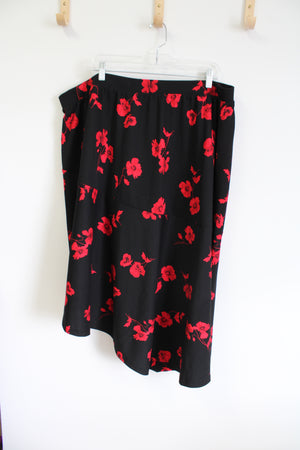 Lane Bryant Black Floral Skirt | 22/24