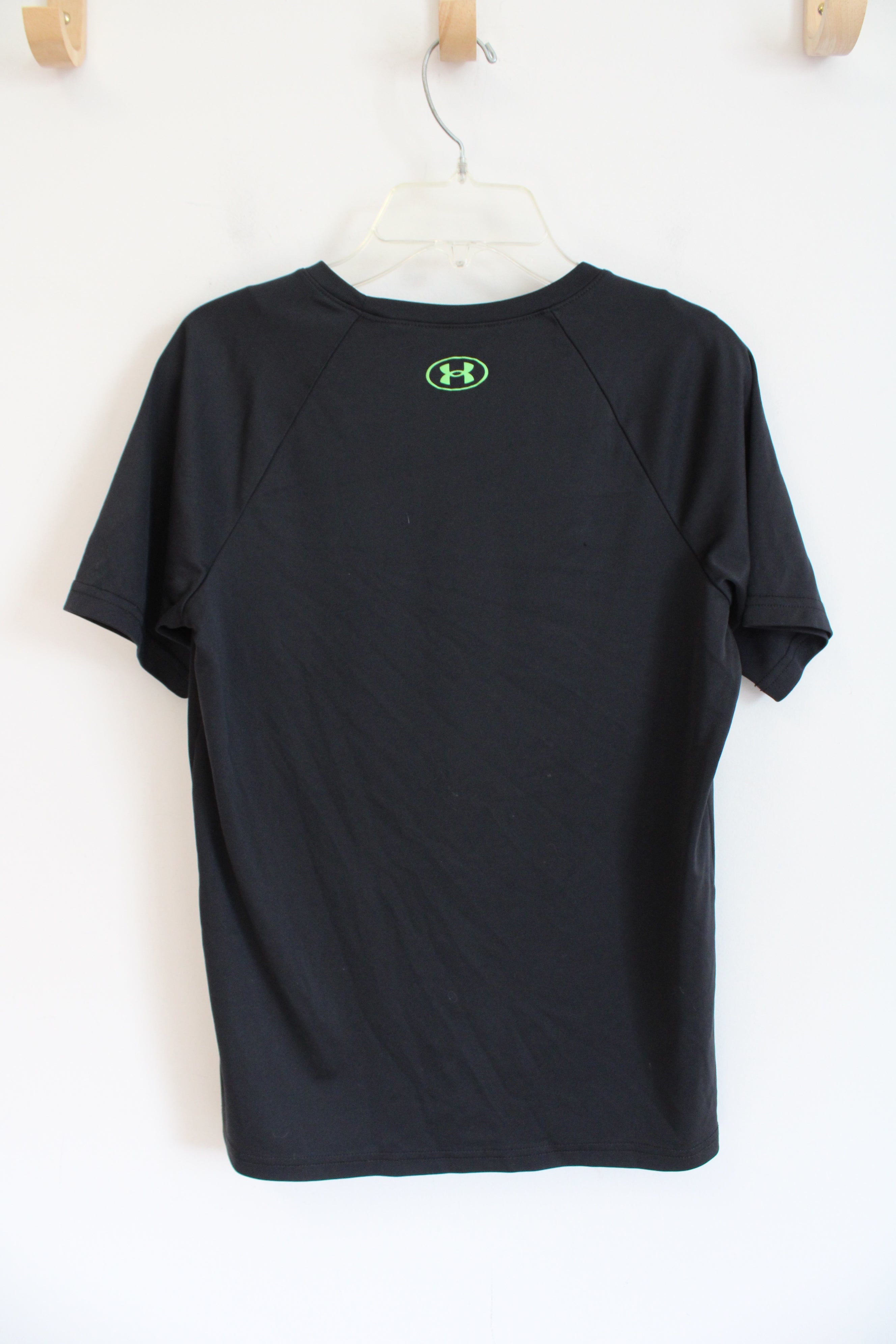 Under Armour Black & Green Athletic Shirt | Youth L (14/16)