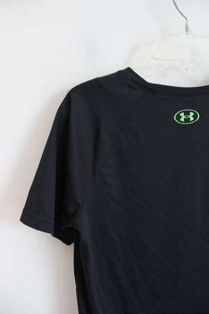 Under Armour Black & Green Athletic Shirt | Youth L (14/16)