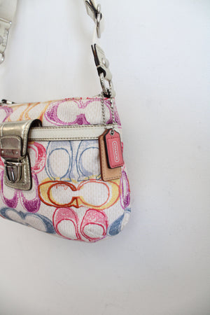 NEW Coach Signature Poppy Scribble Print Crossbody Bag