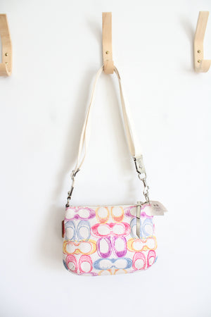 NEW Coach Signature Poppy Scribble Print Crossbody Bag