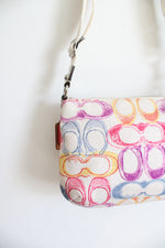 NEW Coach Signature Poppy Scribble Print Crossbody Bag