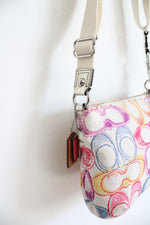 NEW Coach Signature Poppy Scribble Print Crossbody Bag