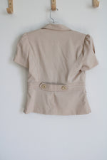 XOXO Tan Short Sleeved Blazer | M