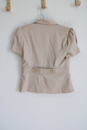 XOXO Tan Short Sleeved Blazer | M