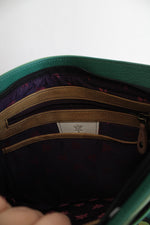 Anuschka Hand Painted Butterfly Green Leather Bag