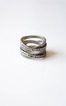 Silver Gray Rhinestone Ring | Size 7